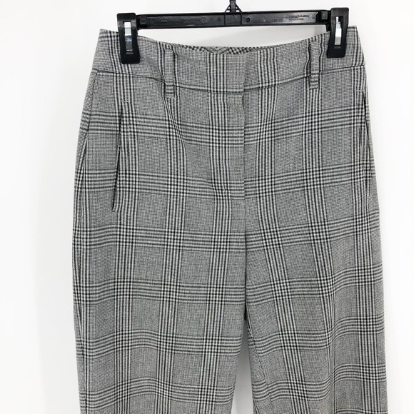 Wilfred Womens High Rise Trousers 4 Grey Plaid Straight Leg Ankle Pants - Picture 2 of 7